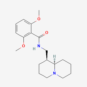 molecular formula C19H28N2O3 B12745484 Benzamide, 2,6-dimethoxy-N-((octahydro-2H-quinolizin-1-yl)methyl)-, (1S-trans)- CAS No. 177027-11-1