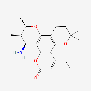 molecular formula C22H29NO4 B12745616 12-Amino-7,8-dihydrocalanolide B CAS No. 183791-92-6