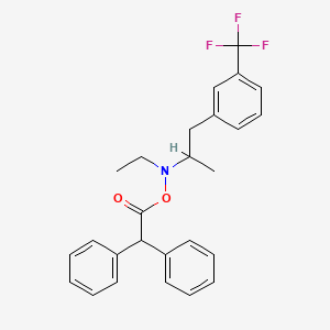 molecular formula C26H26F3NO2 B12745722 N-((Diphenylacetyl)oxy)-N-ethyl-alpha-methyl-3-(trifluoromethyl)benzeneethanamine CAS No. 94593-41-6