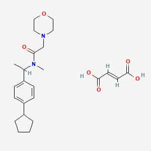 molecular formula C24H34N2O6 B12745732 N-(1-(4-Cyclopentylphenyl)ethyl)-N-methylmorpholinoacetamide hydrogen maleate CAS No. 80649-55-4