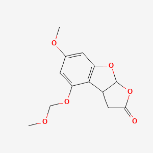 molecular formula C13H14O6 B12745812 3a,8a-Dihydro-6-methoxy-4-(methoxymethoxy)furo(2,3-b)benzofuran-2(3H)-one CAS No. 121980-58-3