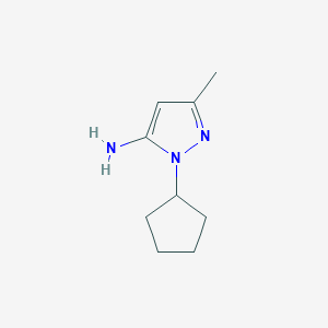 molecular formula C9H15N3 B1274583 1-cyclopentyl-3-methyl-1H-pyrazol-5-amine CAS No. 30241-37-3