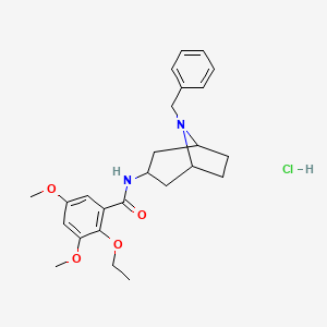 molecular formula C25H33ClN2O4 B12745890 exo-3,5-Dimethoxy-2-ethoxy-N-(8-benzyl-8-azabicyclo(3.2.1)oct-3-yl)benzamide hydrochloride CAS No. 83130-77-2