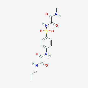 molecular formula C14H18N4O6S B12745938 N-(4-((((Methylamino)oxoacetyl)amino)sulfonyl)phenyl)-N'-propylethanediamide CAS No. 81717-39-7
