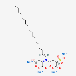 molecular formula C26H41NNa4O10S B12745983 Aspartic acid, N-(3-carboxy-1-oxo-3-sulfopropyl)-N-octadecenyl-, tetrasodium salt CAS No. 81869-18-3