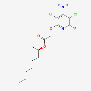molecular formula C15H21Cl2FN2O3 B12745993 (R)-Fluroxypyr-meptyl CAS No. 851041-25-3