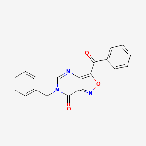 molecular formula C19H13N3O3 B12746007 Isoxazolo(4,3-d)pyrimidin-7(6H)-one, 3-benzoyl-6-(phenylmethyl)- CAS No. 159850-78-9