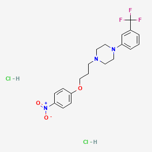 molecular formula C20H24Cl2F3N3O3 B12746124 Piperazine, 1-(3-(4-nitrophenoxy)propyl)-4-(3-(trifluoromethyl)phenyl)-, dihydrochloride CAS No. 84344-63-8