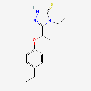 molecular formula C14H19N3OS B1274613 4-ethyl-5-[1-(4-ethylphenoxy)ethyl]-4H-1,2,4-triazole-3-thiol CAS No. 669708-91-2