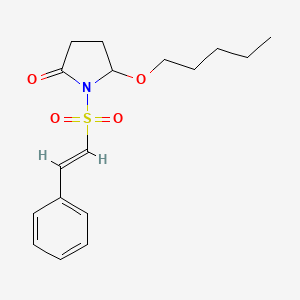 molecular formula C17H23NO4S B12746163 1-(Styrenesulphonyl)-2-oxo-5-pentyloxypyrrolidine CAS No. 114485-86-8