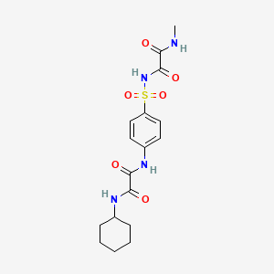 molecular formula C17H22N4O6S B12746191 Ethanediamide, N-((4-(((cyclohexylamino)oxoacetyl)amino)phenyl)sulfonyl)-N'-methyl- CAS No. 81717-43-3