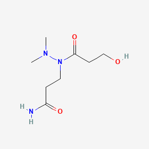 molecular formula C8H17N3O3 B12746197 Propanoic acid, 3-hydroxy-, 1-(3-amino-3-oxopropyl)-2,2-dimethylhydrazide CAS No. 96804-10-3