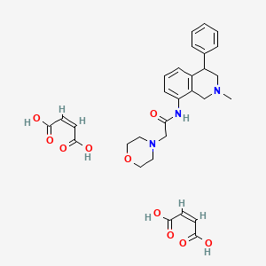 molecular formula C30H35N3O10 B12746239 N-(1,2,3,4-Tetrahydro-2-methyl-4-phenyl-8-isoquinolyl)-4-morpholineacetamide maleate CAS No. 91454-33-0