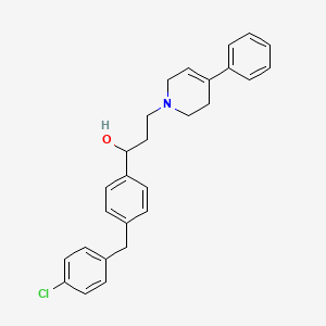 molecular formula C27H28ClNO B12746255 3,6-Dihydro-alpha-(4-((4-chlorophenyl)methyl)phenyl)-4-phenyl-1(2H)-pyridinepropanol CAS No. 143462-72-0
