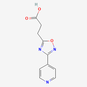 molecular formula C10H9N3O3 B1274632 3-(3-Pyridin-4-yl-1,2,4-oxadiazol-5-yl)propanoic acid CAS No. 328083-96-1