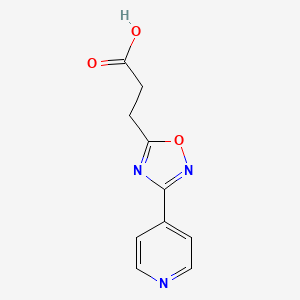 molecular formula C10H9N3O3 B1274632 3-(3-(Pyridin-4-yl)-1,2,4-oxadiazol-5-yl)propanoic acid CAS No. 328083-96-1