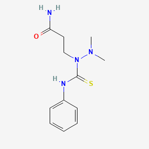 molecular formula C12H18N4OS B12746369 Propanamide, 3-(2,2-dimethyl-1-((phenylamino)thioxomethyl)hydrazino)- CAS No. 96804-74-9