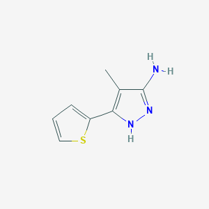 molecular formula C8H9N3S B1274637 4-Methyl-5-thiophen-2-yl-2H-pyrazol-3-ylamine CAS No. 130599-39-2
