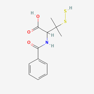 molecular formula C12H15NO3S2 B12746480 N-Benzoyl-3-mercaptothiovaline CAS No. 91641-20-2