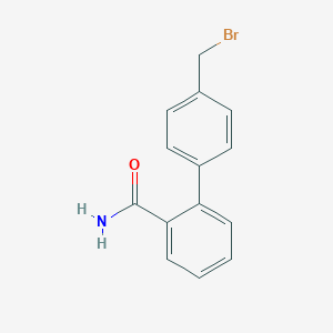 molecular formula C14H12BrNO B127465 4'-(Bromomethyl)-[1,1'-biphenyl]-2-carboxamide CAS No. 147404-72-6