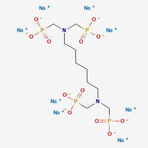 molecular formula C10H20N2Na8O12P4 B12746562 Octasodium (hexane-1,6-diylbis(nitrilobis(methylene)))tetrakisphosphonate CAS No. 94023-18-4