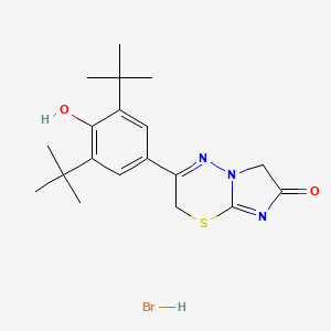 molecular formula C19H26BrN3O2S B12746563 3-(3,5-Di-t-butyl-4-hydroxyphenyl)-7-oxo-6,7-dihydro-2H-imidazo(2,1-b)(1,3,4)thiadiazine HBr CAS No. 117829-33-1