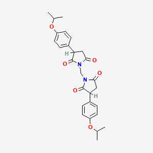 molecular formula C27H30N2O6 B12746570 N,N'-Methylenebis(p-isopropoxyphenylsuccinimide) CAS No. 115906-23-5