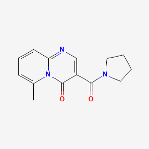 molecular formula C14H15N3O2 B12746573 Pyrrolidine, 1-((6-methyl-4-oxo-4H-pyrido(1,2-a)pyrimidin-3-yl)carbonyl)- CAS No. 125055-75-6