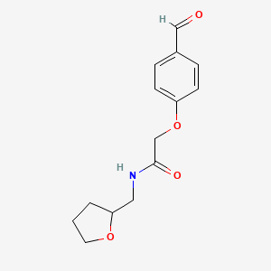 molecular formula C14H17NO4 B1274660 2-(4-甲酰苯氧基)-N-(四氢呋喃-2-基甲基)-乙酰胺 CAS No. 680992-22-7