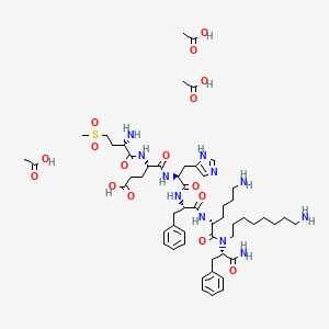 molecular formula C54H85N11O16S B12746609 Ebiratide triacetate CAS No. 115994-46-2