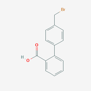molecular formula C14H11BrO2 B127467 4'-(溴甲基)-[1,1'-联苯]-2-羧酸 CAS No. 150766-86-2