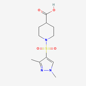 molecular formula C11H17N3O4S B1274671 1-(1,3-Dimethyl-1H-pyrazole-4-sulfonyl)-piperidine-4-carboxylic acid CAS No. 925145-54-6