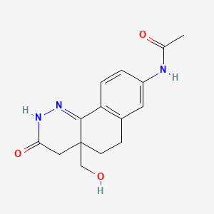molecular formula C15H17N3O3 B12746722 N-(2,3,4,4a,5,6-Hexahydro-4a-(hydroxymethyl)-3-oxobenzo(h)cinnolin-8-yl)acetamide CAS No. 126681-64-9
