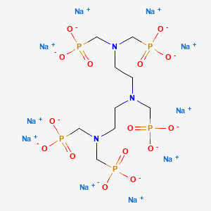 molecular formula C9H18N3Na10O15P5 B12746759 Decasodium diethylenetriaminepentamethylenephosphonate CAS No. 93841-76-0