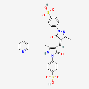 molecular formula C21H18N4O8S2.C5H5N<br>C26H23N5O8S2 B12746790 Einecs 305-725-9 CAS No. 95008-98-3