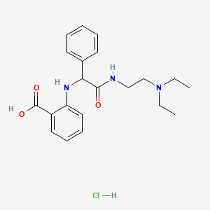 molecular formula C21H28ClN3O3 B12746851 N-(alpha-((2-(Diethylamino)ethyl)carbamoyl)benzyl)anthranilic acid monohydrochloride CAS No. 83850-82-2