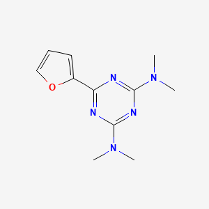 molecular formula C11H15N5O B12746863 s-Triazine, 2,4-bis(dimethylamino)-6-(2-furyl)- CAS No. 50372-47-9