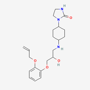 molecular formula C21H31N3O4 B12746931 cis-1-(4-(3-(o-Allyloxyphenoxy)-2-hydroxypropylamino)-cyclohexyl)-2-imidazolidinone CAS No. 89559-95-5