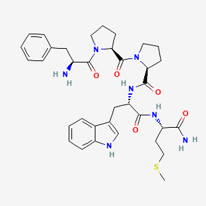 molecular formula C35H45N7O5S B12747014 Phenylalanyl-prolyl-prolyl-tryptophyl-methioninamide CAS No. 89444-58-6