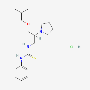 molecular formula C18H30ClN3OS B12747062 N-(3-(2-Methylpropoxy)-2-(1-pyrrolidinyl)propyl)-N'-phenylthiourea monohydrochloride CAS No. 86398-65-4