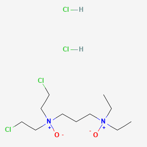 molecular formula C11H26Cl4N2O2 B12747103 N,N-Bis(2-chloroethyl)-N',N'-diethyl-1,3-propanediamine N,N'-dioxide dihydrochloride CAS No. 95725-35-2