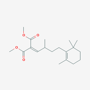 molecular formula C19H30O4 B12747162 Propanedioic acid, 2-(2-methyl-4-(2,6,6-trimethyl-1-cyclohexen-1-yl)butylidene)-, 1,3-dimethyl ester CAS No. 165101-55-3