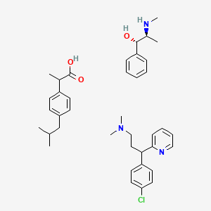 molecular formula C39H52ClN3O3 B12747163 Chlorpheniramine, ibuprofen and pseudoephedrine CAS No. 956596-08-0