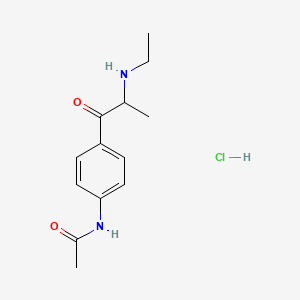 molecular formula C13H19ClN2O2 B12747181 N-(4-(2-(Ethylamino)-1-oxopropyl)phenyl)acetamide monohydrochloride CAS No. 97111-07-4