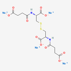 molecular formula C14H16N2Na4O10S2 B12747316 Tetrasodium disuccinoyl cystine CAS No. 184830-08-8