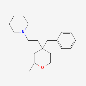 molecular formula C21H33NO B12747341 1-(2-(Tetrahydro-2,2-dimethyl-4-(phenylmethyl)-2H-pyran-4-yl)ethyl)piperidine CAS No. 130688-21-0