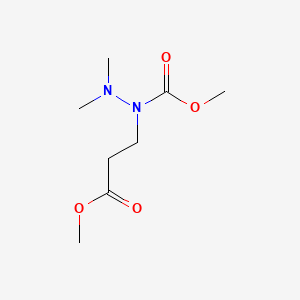 molecular formula C8H16N2O4 B12747438 Hydrazinecarboxylic acid, 1-(3-methoxy-3-oxopropyl)-2,2-dimethyl-, methyl ester CAS No. 96804-45-4