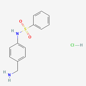 molecular formula C13H15ClN2O2S B12747453 N-(4-(Aminomethyl)phenyl)benzenesulphonamide monohydrochloride CAS No. 94135-99-6