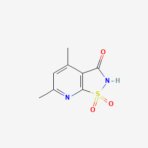 molecular formula C8H8N2O3S B12747470 Isothiazolo(5,4-b)pyridin-3(2H)-one, 4,6-dimethyl-, 1,1-dioxide CAS No. 108361-74-6