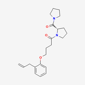 molecular formula C22H30N2O3 B12747478 Pyrrolidine, 1-(1-oxo-4-(2-(2-propenyl)phenoxy)butyl)-2-(1-pyrrolidinylcarbonyl)-, (S)- CAS No. 112603-90-4